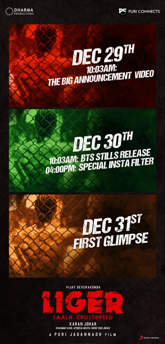 taran_adarsh's tweet photo. VIJAY DEVERAKONDA: 'LIGER' ANNOUNCEMENTS ON 3 DAYS... #Liger - starring #VijayDeverakonda and #AnanyaPanday with #MikeTyson - will have multiple announcements... Check OFFICIAL POSTER for details... https://t.co/ZnizLhIQUO
