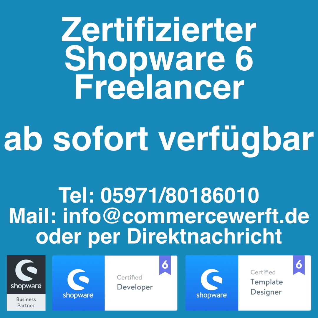 Bin ab Januar wieder für neue Shopware 6-Projekte verfügbar. Einfach melden. #freelancer #shopware #shopware6 #php #symfony