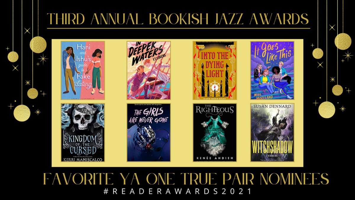 The Jazzies: Favorite OTP nominations (1/2)

✨ Hani and Ishu's Guide to Fake Dating @adiba_j
✨ In Deeper Waters @ftlukens
✨ Into the Dying Light, Katy Rose Pool
✨ It Goes Like This @MielMoreland
✨ Kingdom of the Cursed @KerriManiscalco