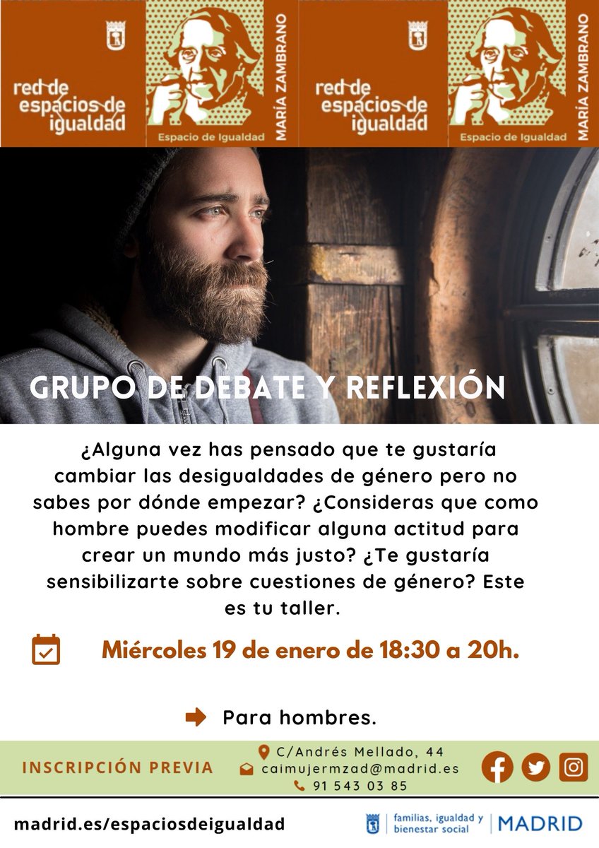 👉¡PROGRAMACIÓN #ENERO !❄️
Nos gustaría compartiros los #Talleres relacionados con la Igualdad⚖️, la Violencia Machista🚺, un Docu Forum🎥 o incluso un 🕵️‍♂️Scape Room🤩.
¡Para que no te pierdas nada!📝