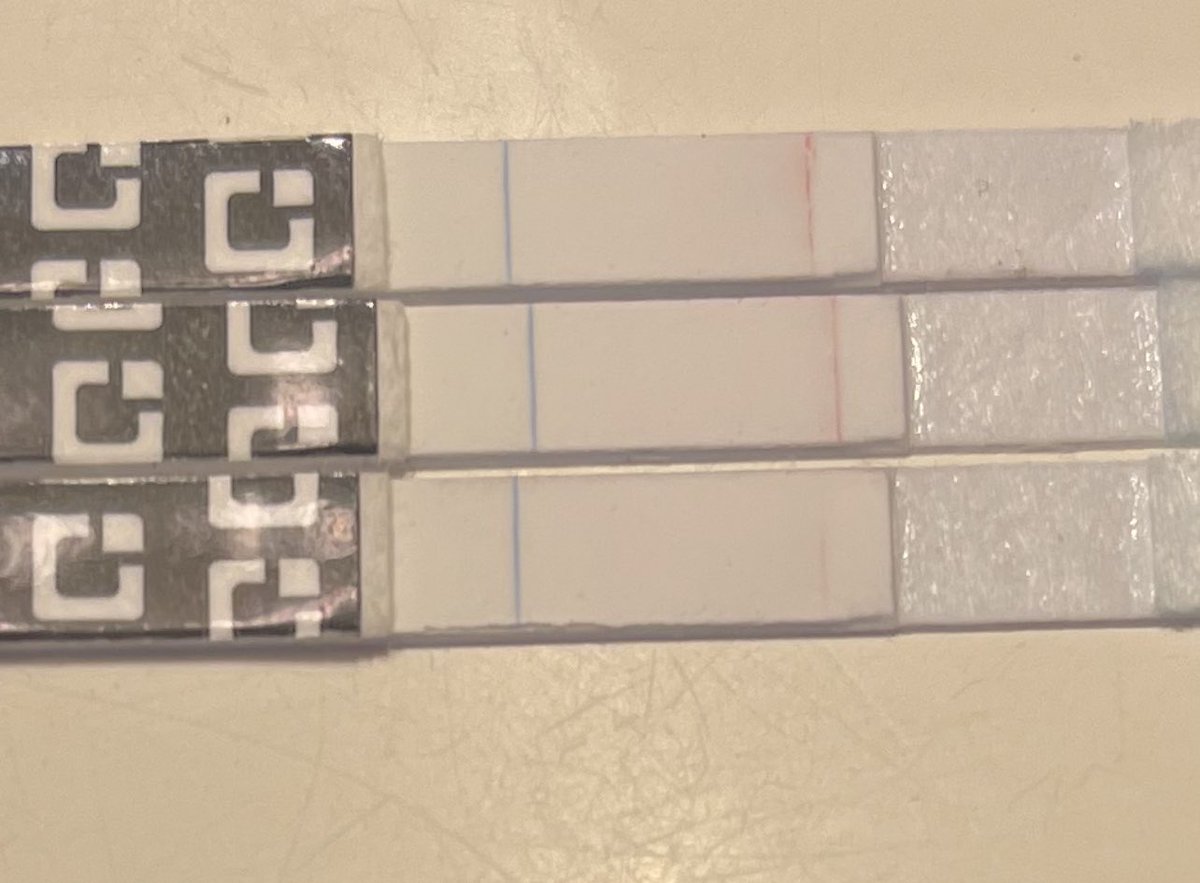 cards_top's tweet photo. #quickvue would you consider these #covid tests as positive or negative? I say better aafe then sorry so positive for me but the majority are telling the pink lines are in the wrong spot @Quick_Vue https://t.co/jiIJU7QAWX