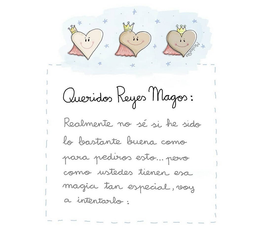 Micolealdia's tweet photo. Queridos Reyes Magos: Realmente no sé si he sido lo bastante buena como para pediros esto, pero como ustedes tienen esa magia tan especial...voy a intentarlo. https://t.co/zkjDjrm0DU