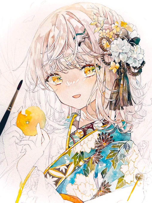 wip🍊
#透明水彩 #illustration 