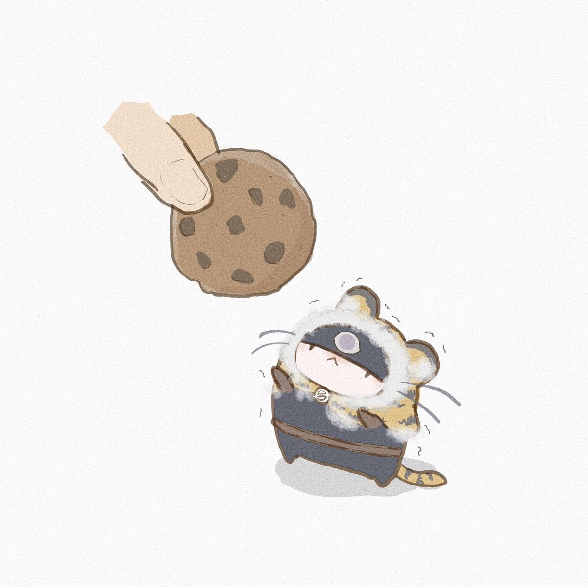 white background simple background food :< cookie blindfold trembling  illustration images