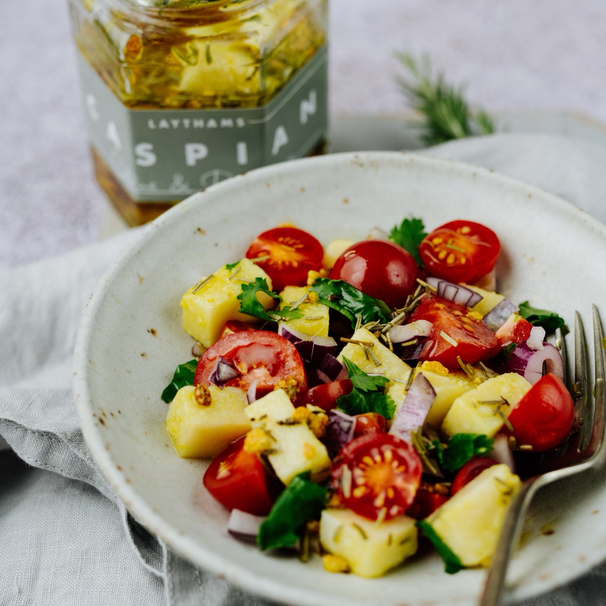 Need something light for lunch after the indulgence of the last few days? Here's an idea for you - a crunchy salad topped with Laythams cheese and drizzled with the infused oil.

#Laythams #cheese #BritishCheese #FoodandDrink