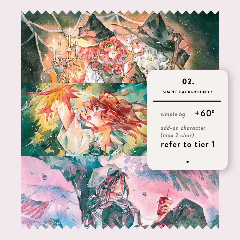 [❤️+RTs APPRECIATED]
Hello, I'm currently open for 5 watercolor/gouache commission slots to fund store reopening 🎉🎉 Feel free to place request and get 15% off your 2nd character until Jan 5th!
.
#commissionopen #commissionart #watercolorpainting #illustration 
