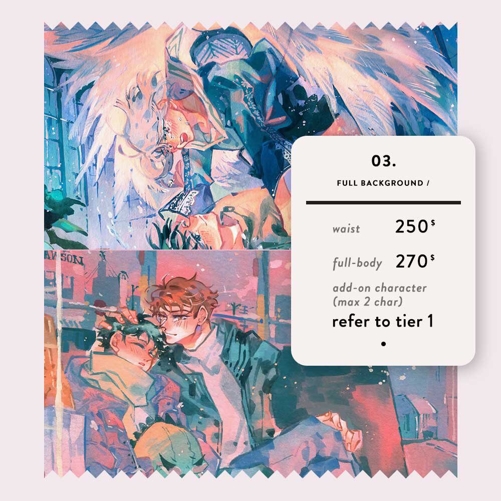 [❤️+RTs APPRECIATED]
Hello, I'm currently open for 5 watercolor/gouache commission slots to fund store reopening 🎉🎉 Feel free to place request and get 15% off your 2nd character until Jan 5th!
.
#commissionopen #commissionart #watercolorpainting #illustration 