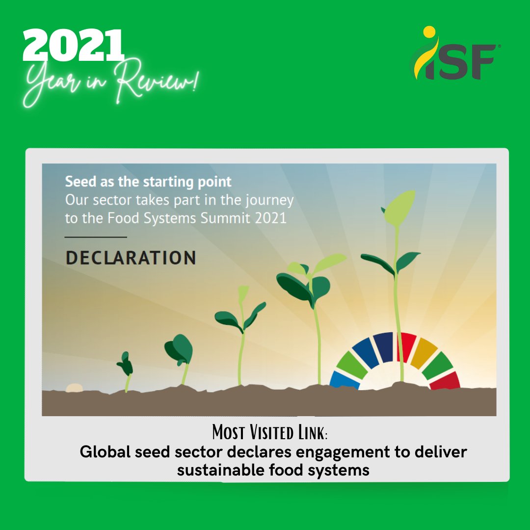 SeedFed's tweet photo. A major highlight for ISF and the global seed sector in 2021 is its unprecedented declaration to deliver sustainable #foodsystems, w/c was launched in line with the UN @FoodSystems Summit 2021. #BestOf2021 #SeedIsLife

Read the Declaration: https://t.co/HZaGCKXSFs https://t.co/3Q4PkjbKj6