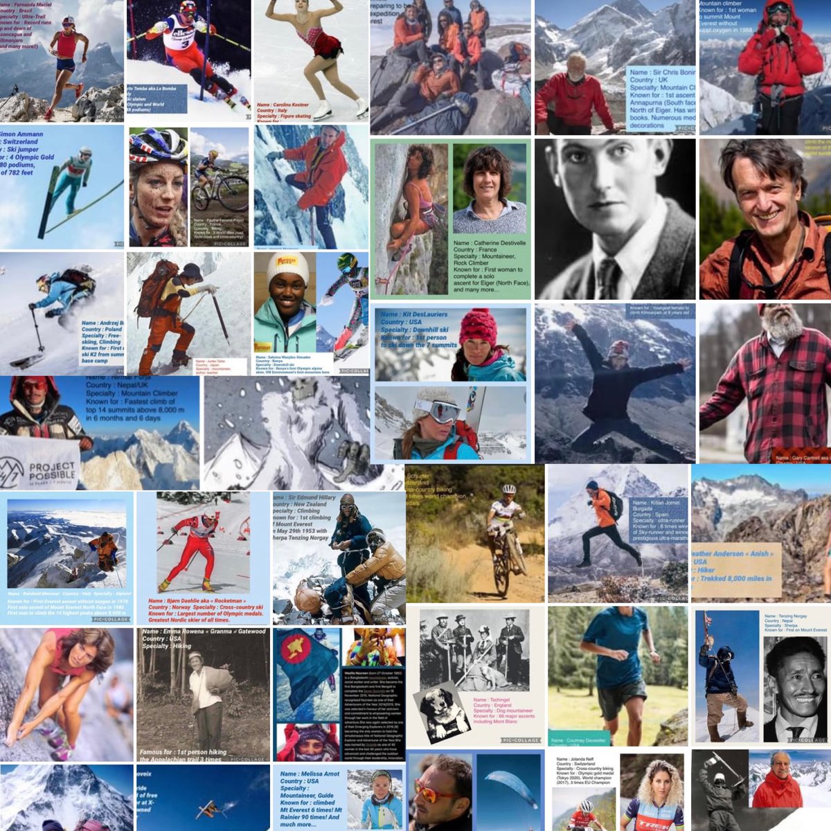 MountainPeakers's tweet photo. #transcendtuesday Every Tuesday since March we shed the light on Mountain heroes of any country, gender or specialty. As we wrap up 2021, let’s honor these 38 amazing mountaineers who reached their summit! 🏔
@MyPeakChallenge @SamHeughan #MPC2021 #discoveryoursummit https://t.co/04PRz4rXxu
