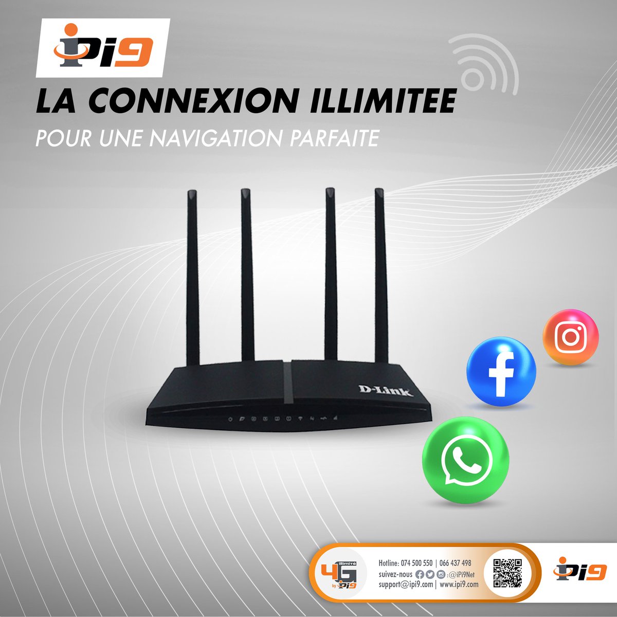 Laissez-vous tenter par l'expérience de la 4Gillimité
Pour une navigation parfaite.

PS: Sim en vente au Store de Louis 
 Hotline: 074 500 550 / 074 364 725
#Web7 #SiteWeb #VisibilitéWeb #iPi9 #PromoiPi9   #Nos_Pass_Illimité_4G_LTE #SurfEnBig