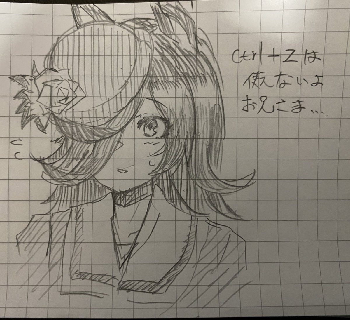 何か描かないと暇なので五兆年ぶりにアナログで描いたライスシャワー
「ctrl+Zは使えないよお兄さま…」 