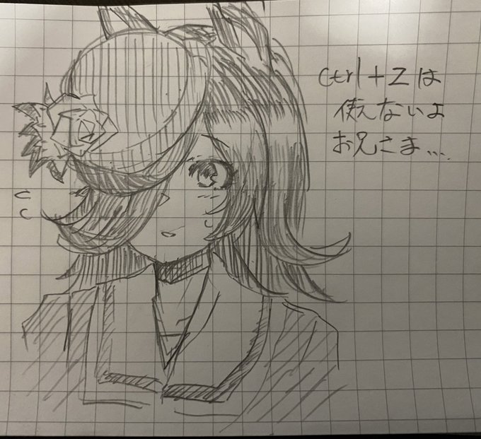 何か描かないと暇なので五兆年ぶりにアナログで描いたライスシャワー
「ctrl+Zは使えないよお兄さま…」 