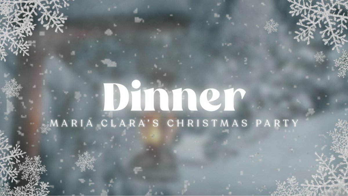 MariaClaraHQ's tweet photo. ⠀

         https://t.co/RRLJEZMz7s◌˳❀･ﾟ˒
         A Year End Celebration˳
         THE DINNER.

         #MerryCLARA
         #MARíAChristmas

⠀ https://t.co/hkVIHL6cIK