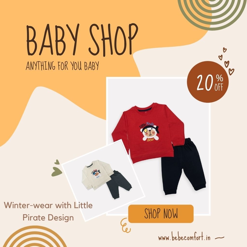 bebecomfort's tweet photo. Bebe Comfort believes in providing comfortable and best quality fabricated clothes for your kids. This winter wear set with a little, cute pirate design is totally adorable Explore the website
Visit us: https://t.co/PqAGh39fe7 
#BebeComfort #WinterWear #KidsCollection https://t.co/V3csp3i9sP