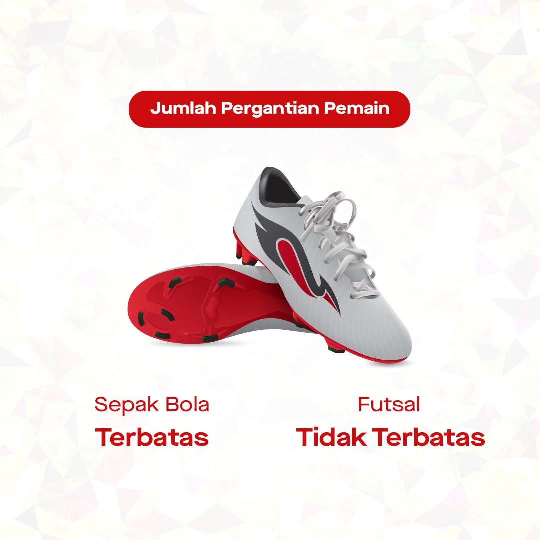 JNE_ID's tweet photo. Selain jumlah pemain yang berbeda, ada beberapa perbedaan lain antara sepak bola &amp; futsal. Yuk cek pada gambar berikut!
#TemanJNE tahu perbedaan lain? Langsung reply tweet ini yaa 🙌🏻
#JNE #JNEMajuIndonesia #JNECosmoFC #BornToBeChampion #CosmoFC #JNECosmoFCJuara #SepakBola #Futsal https://t.co/dcZNrpaijg