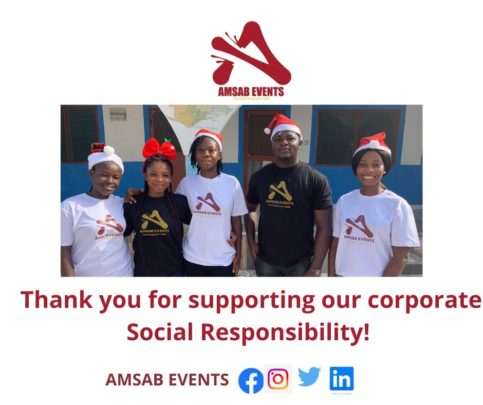 Thank you all for supporting our Corporate Social Responsibility❤️⭐️🎉 #uniquelyamsab 
Book @AmsabEvents today for all your #eventconsulting, #eventplanning and #Cateringservices.
🎄
🎄
🎄
🎄
🎄
#amsabevents #amsabevents_catering #uniquelyamsab #eventplanner #eventorganiser