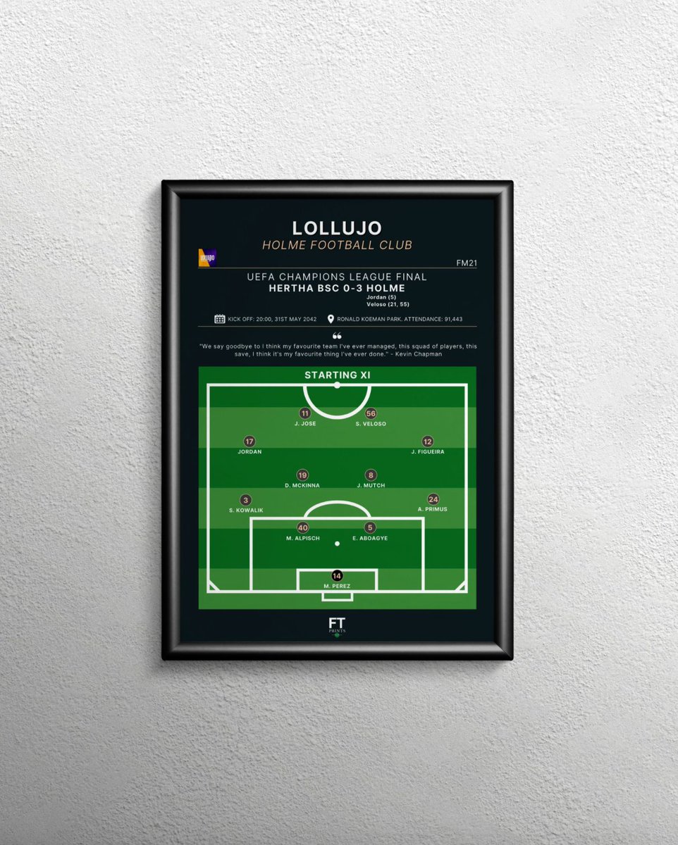 nocontextfm1's tweet photo. 🚨 PRINT FOR YOUR FOOTBALL MANAGER SAVE 🚨

Full Time Prints offer a collection of personalised prints which allows you to remember your favourite moments on FM.

These include best eleven pitch, best eleven word art, team sheet print, league table print and player profile print. https://t.co/JGAzas5sD6