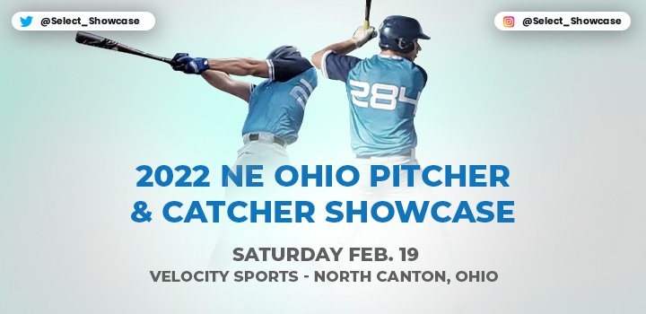 Select_Showcase's tweet photo. 🚨🚨🚨

NE OHIO PITCHER &amp; CATCHER SHOWCASE 
🗓 Sat Feb 19th, 2022
🕞 2pm - 6pm
📍North Canton, OH
🏟 @VeloSportsOhio 
📉 Data &amp; Metrics
🖥 Video Included 

SPACE IS LIMITED, GET IN EARLY !

For more info click ⬇️
https://t.co/Mt4ZABtpxr https://t.co/59a5de0Xwp
