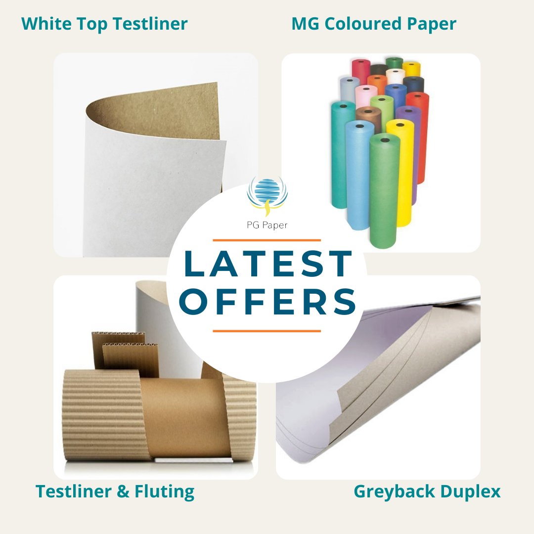 PGpaperLtd's tweet photo. Latest warehouse offer from our team!
➡️ #Greybackduplex 180-450gsm
➡️ MG #colouredpaper, reels
➡️ Recycled White Top Liner, 120-340gsm
➡️ Recycled #testliner and #fluting , 85-135gsm
Ready to ship, don't miss out and reach out to us: https://t.co/QxNcJfYeBp https://t.co/aw7PLxAuyY