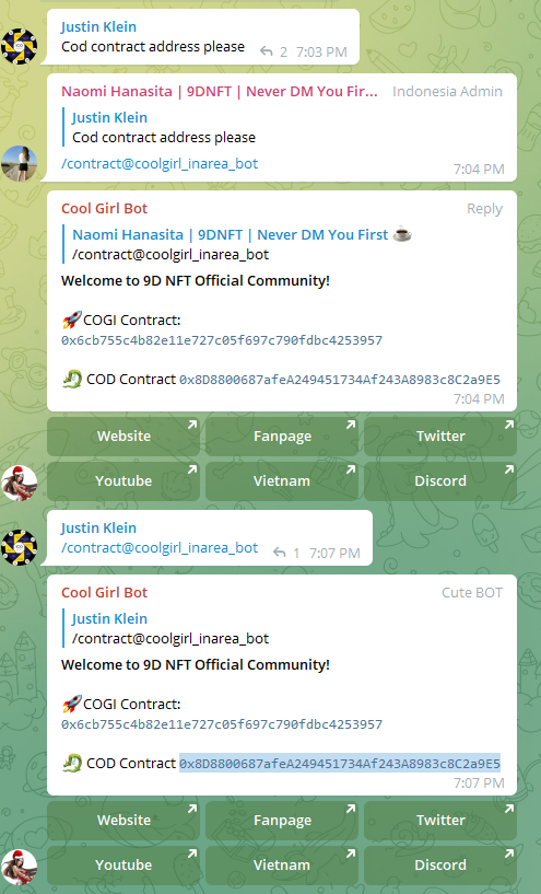 huyht0802's tweet photo. @9DNFT @PancakeSwap COD Contract:
0x8D8800687afeA249451734Af243A8983c8C2a9E5. Is it right? I saw it at 9D NFT telegram. https://t.co/SSvXGQUwKn