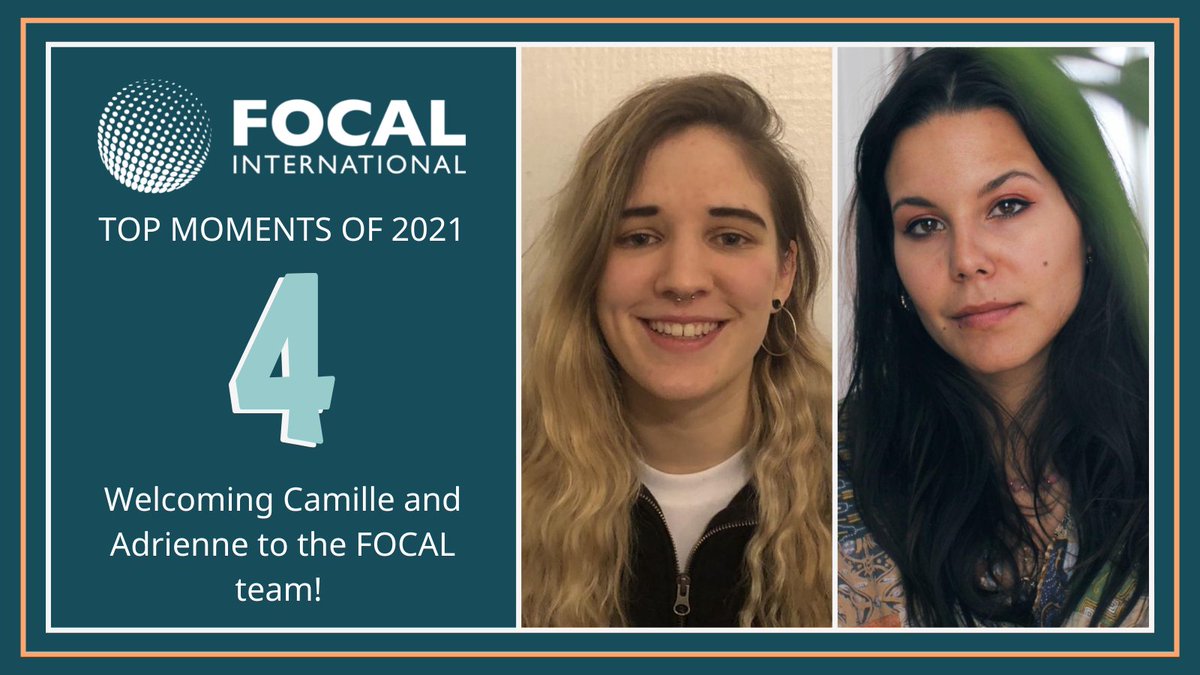 FOCALint's tweet photo. Coming in at number 4 from our top moments of 2021 is welcoming Camille and Adrienne to the FOCAL team.

Camille is concentrating on Events and Membership and Adrienne is responsible for the Social Media &amp; Marketing activities. https://t.co/yq0i9YPu6m