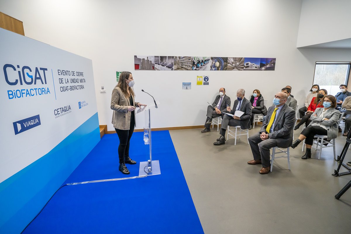 CMCastroBarros's tweet photo. Hoxe presentamos os resultados da Unidade Mixta #CIGATBIOFACTORIA na EDAR de Ourense, un referente de demostración de tecnoloxías innovadoras para a promoción da #economiacircular na industria e o sector da auga en #Galicia 
https://t.co/fbMECoQSWv
 @VIAQUA @OurenseConcello https://t.co/kdu6bC2uzj