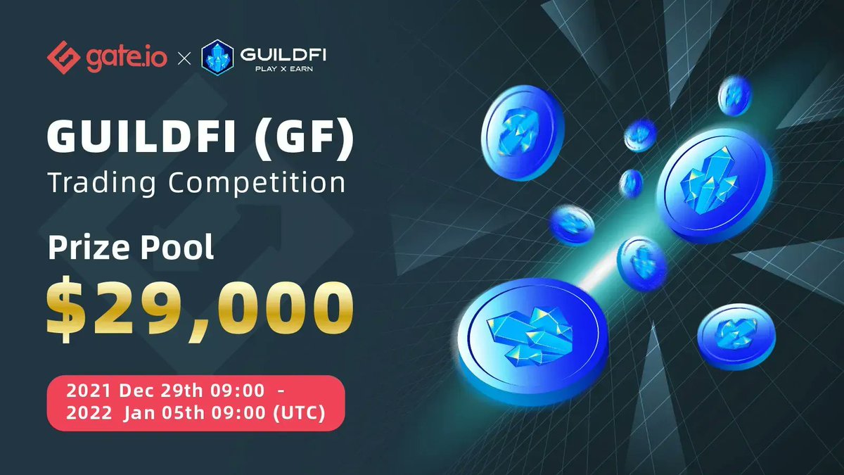 #Gateio <a href="/GuildFiGlobal/">GuildFi</a> Trading Competition🎉

💎A prize pool of $29,000 #GF

⏰Time: Dec 29th 09:00 - Jan 5th 09:00 (UTC)

👉Participate now:gate.io/questionnaire/…

👉Details: gate.io/article/24513/…
👉Giveaway: gate.io/en/article/245…

#Giveaway #Gateio