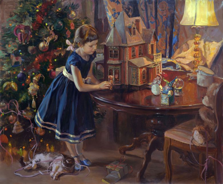 Xudozhnikipoeti's tweet image. Маша Молодых. «Кукольный домик». 2014 г. Холст, масло.