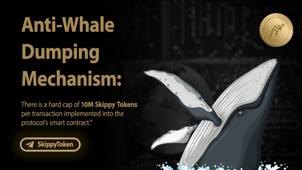 SkippyToken's tweet photo. Anti-Whale Dumping Mechanism:
There is a hard cap of 10M #SkippyTokens per #transaction implemented into the #protocol's smart contract.
$ST #ST https://t.co/ZutDsgHSHP
