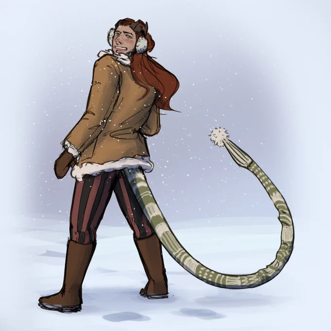Now simply I had to: Tiefling tail sock and mitten ❄️❄️❄️ 
