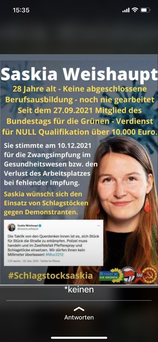 gostoso's tweet photo. Unfassbar wer es zu etwas in Deutschland bringen kann…Untergang 🇩🇪 ist mit dieser Regierung besiegelt…#Schlagstocksaskia sie sollte erstmal was an Wert schaffen bevor sie den Mund aufmacht und Schwachsinn von sich gibt - danke an alle Grünen Wähler 👌🏻👍🏻 https://t.co/JSNdzpZNBQ