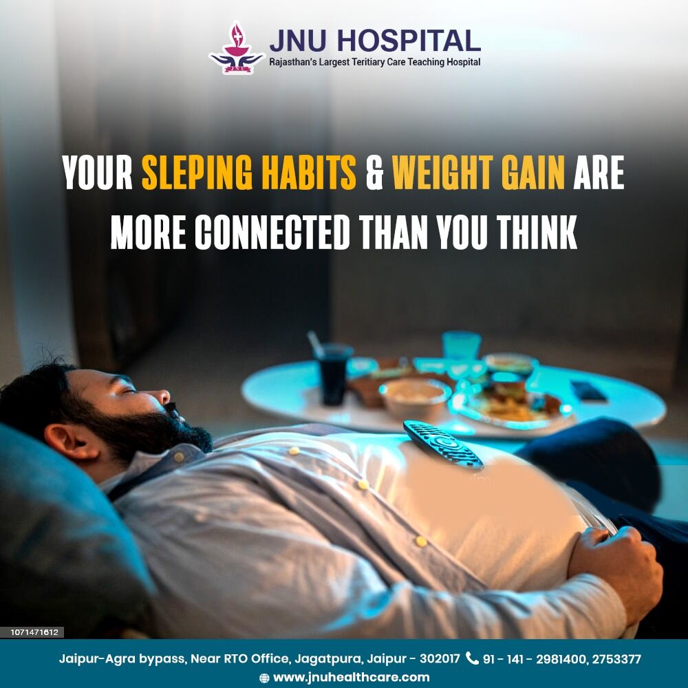 JnuHospital's tweet image. A good night’s sleep is one of the keys to good health and may also be a key to maintaining a healthy weight.
#SleepingPattern #Sleeping #Sleep #SleepDeprivation #Obesity #WeightGain #Healthcare #Health #Hospital #JNUHospital #Jaipur#Hospital #JNUHospital #Jaipur