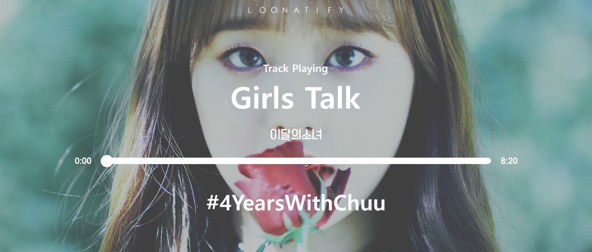loonatify's tweet photo. Playing @loonatheworld's 'Girls Talk' right now! Tweet screenshots with #4YearsWithChuu to join us!
----- 'Girls Talk' (LOONA) -----
⇆ㅤㅤ◁ㅤㅤ❚❚ㅤㅤ▷ㅤㅤㅤ↻ https://t.co/6L9ewgRvdf