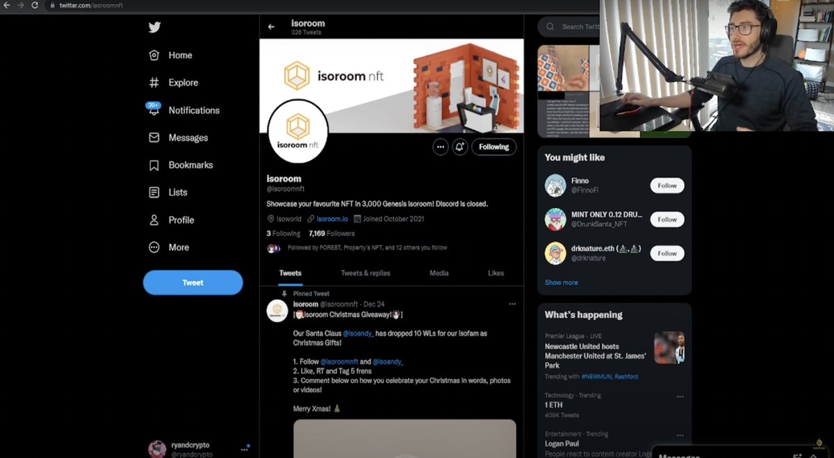 [🔥YT Featured Video by <a href="/ryandcrypto/">ryandcrypto</a> 3WL🔥]

Let's show him some love by Like, Comment this video! youtu.be/55Q9NWc2eeQ?t=…

1. Follow <a href="/ryandcrypto/">ryandcrypto</a> &amp; @isoroomnft 
2. RT, Tag 5 frens
3. Comment below on what you feel excited about this video

Let's thank our man <a href="/ryandcrypto/">ryandcrypto</a> again!