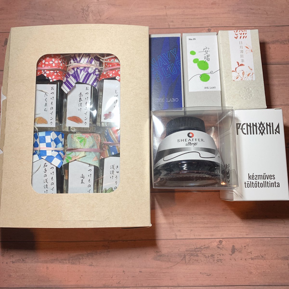 mami_8765's tweet photo. インク福袋が届いたー🥰
おつけもの��ンクが可愛すぎる！！
#インク福袋
#KAKU大阪 
#インク沼 https://t.co/MS3kZgs7m9