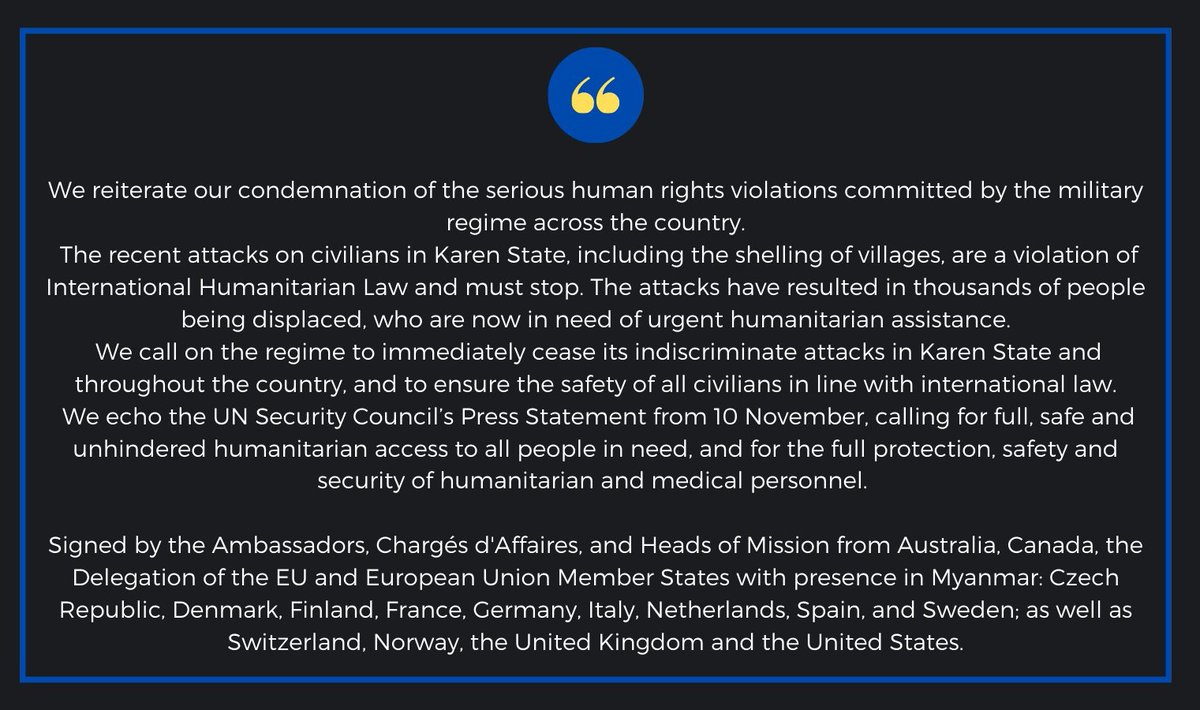 MayWongST's tweet photo. But #Myanmar #military rejected a statement condemning violent attacks issued by diplomats based in country. These embassies include #US #UK #EU. Military says their statement based on "unverifiable sources such as anti-government elements, terrorists" #WhatsHappeningInMyanmar https://t.co/EcFf8BRmZr