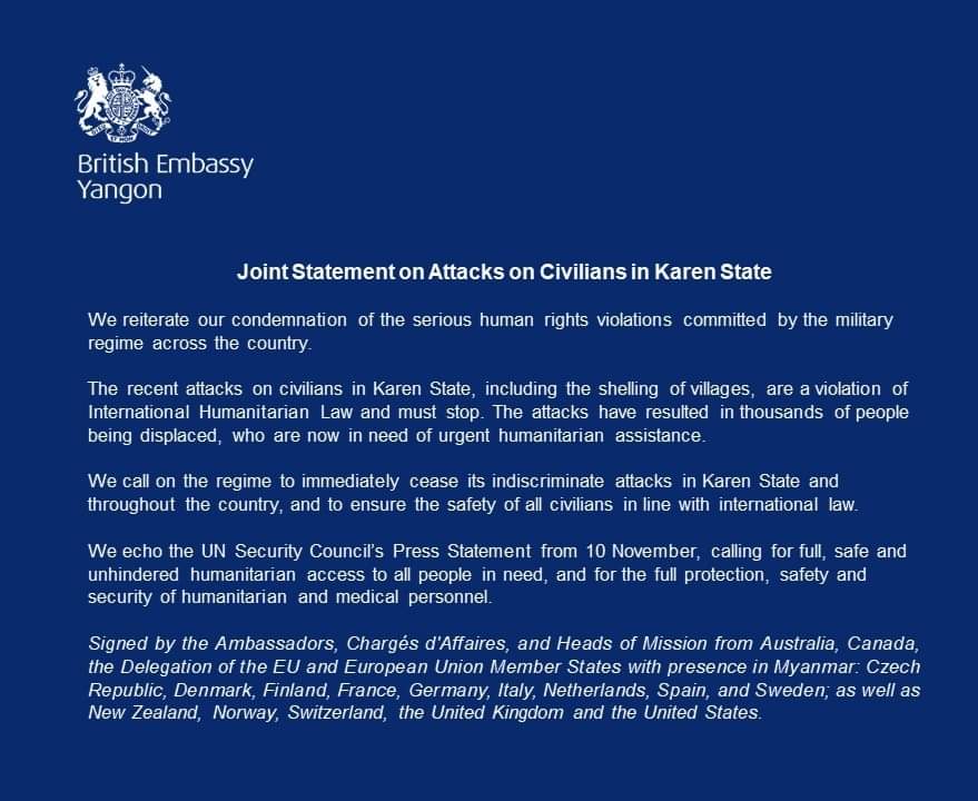 MayWongST's tweet photo. But #Myanmar #military rejected a statement condemning violent attacks issued by diplomats based in country. These embassies include #US #UK #EU. Military says their statement based on "unverifiable sources such as anti-government elements, terrorists" #WhatsHappeningInMyanmar https://t.co/EcFf8BRmZr