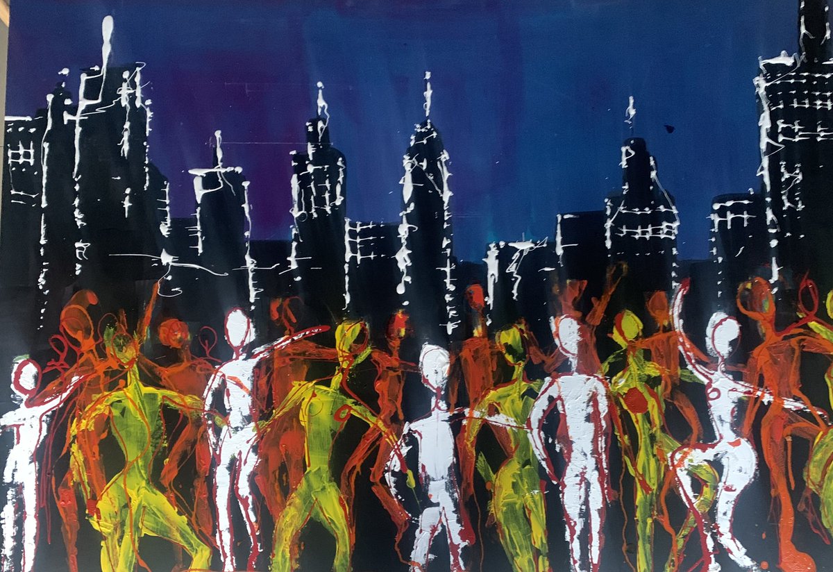 1of1DesignUK's tweet photo. New art “Party City” in @westfieldlondon this w/e at #ArtHouse gallery. Level 0 near Five  Guys ! Affordable original art until 23 Jan @Shepherds_Bush_ @MvShepherdsBush @NottingHillPost @HollandPark_LDN @NottingHillHour https://t.co/HFresSaEtq