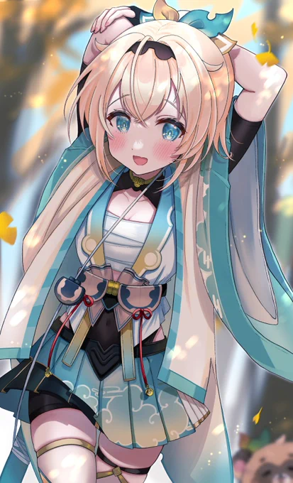 「!」
「おはようでござる〜!」
 #いろはにも絵を 