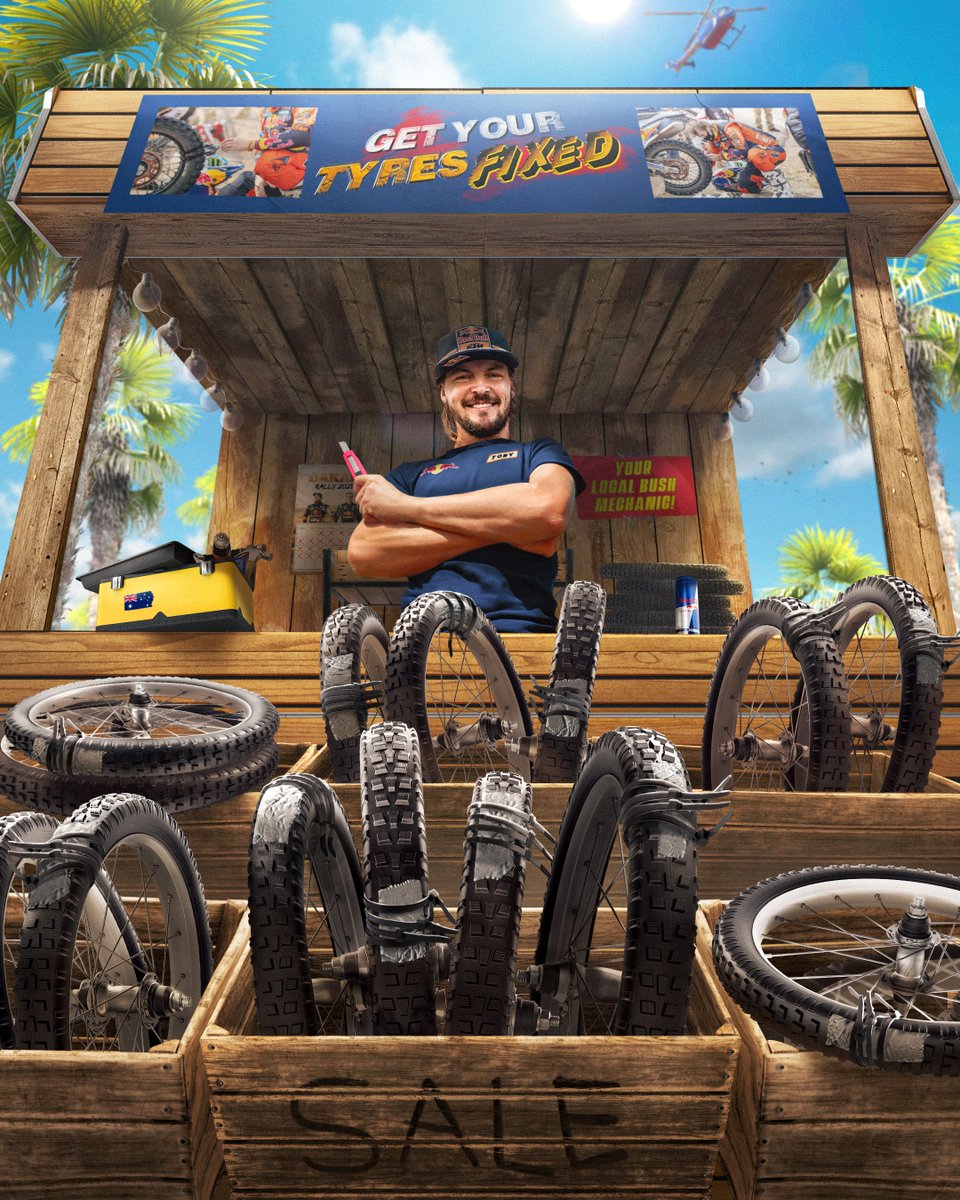 redbullmotors's tweet photo. Dakar is here, who's your favourite bush mechanic? 🛠
#dakar2022 #dakarrally #bushmechanic https://t.co/6h8QTM2YPW