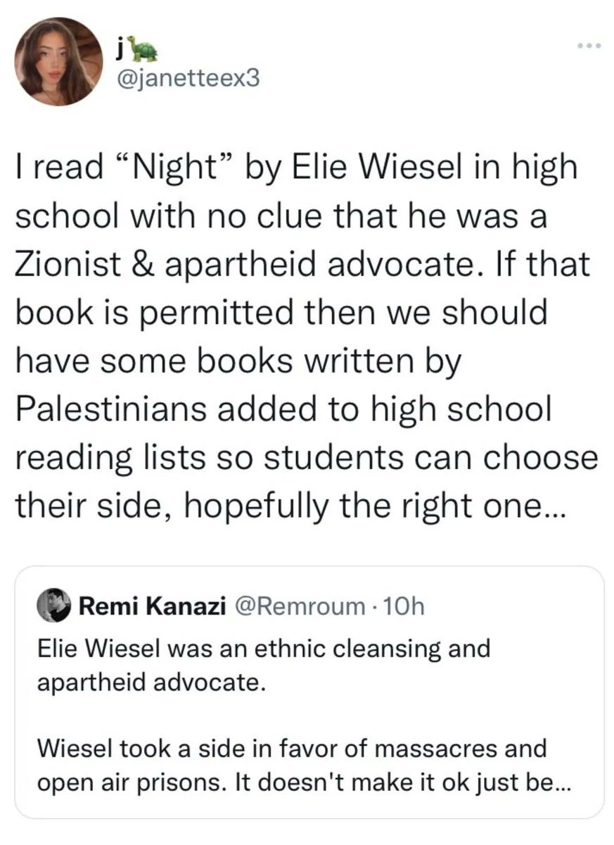 HenMazzig's tweet photo. I see people are trying to cancel luminary Elie Wiesel. 

It’s not original, the Nazis tried to cancel him too. They even sent him to Auschwitz, where they murdered his father. 

But Elie’s light outshined their darkness, and so will his memory. https://t.co/0xd5HhIKe6