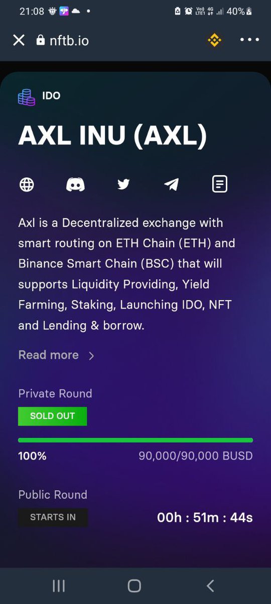 #AXL IDO Sold in 3 Minutes 🎉🥳 
Thanks <a href="/nftbmarket/">NFTb 👉🏼 PixelRealm</a> for the support 🤍