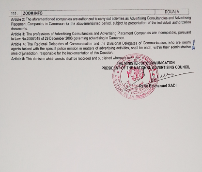 aristidemabatto's tweet photo. 2/2
...111 régies publicitaires
Bienvenue aux nouveaux comme @ImageNationPR et @dentsuSSA qui ouvre une antenne au Cameroun. Comeback remarqué de #Muse et #IconProd.
L'article 5 donne un rôle majeur aux délégués régionaux. Que 2022 soit fructueux en business.
#SniperDePub https://t.co/RxwmOcqiSC