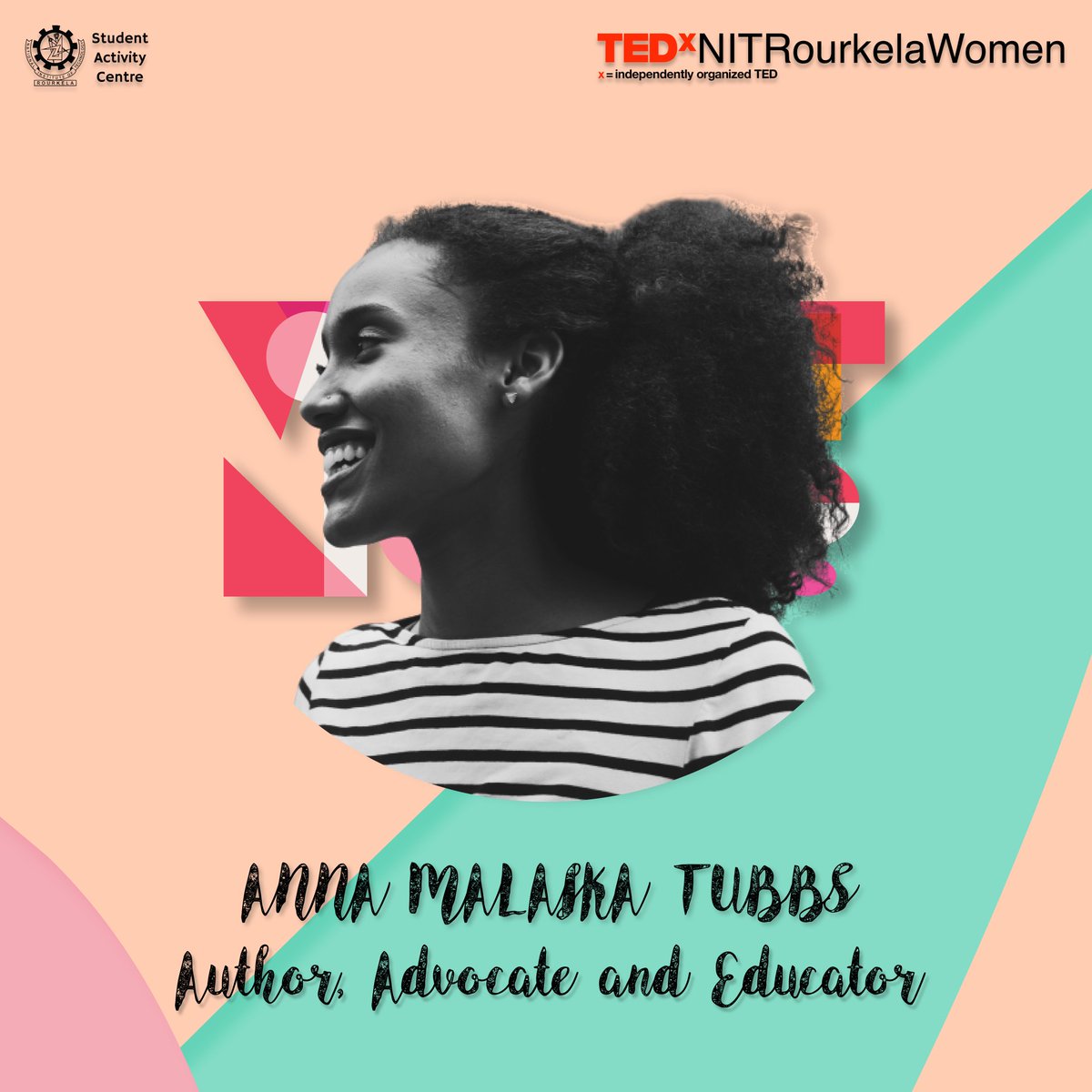 tedxnitr's tweet photo. #Proud to announce Anna Malaika Tubbs as our #speaker for the event #TEDxNITRourkelaWomen. Her #books have been featured in numerous renowned #magazines like Oprah Daily and USA Today, and have fascinated millions of hearts across the world.

#TED #TEDx #author https://t.co/7ULxDf8BRA