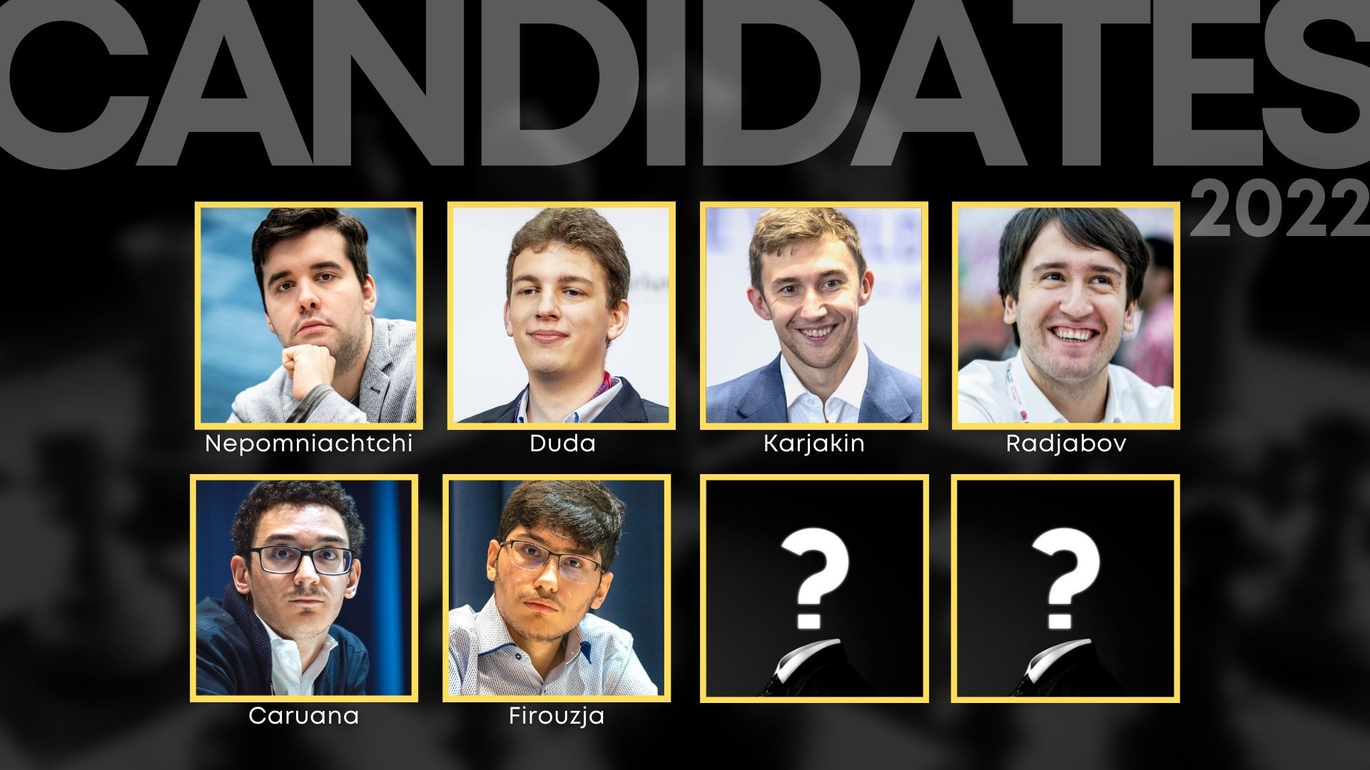 Candidates Tournament 2022 Schedule تويتر \ International Chess Federation على تويتر: "So Far, Six Players Have  Qualified For The 2022 Edition: Fabiano Caruana, Jan-Krzysztof Duda,  Alireza Firouzja, Sergey Karjakin, Ian Nepomniachtchi, And Teimour  Radjabov. The Final