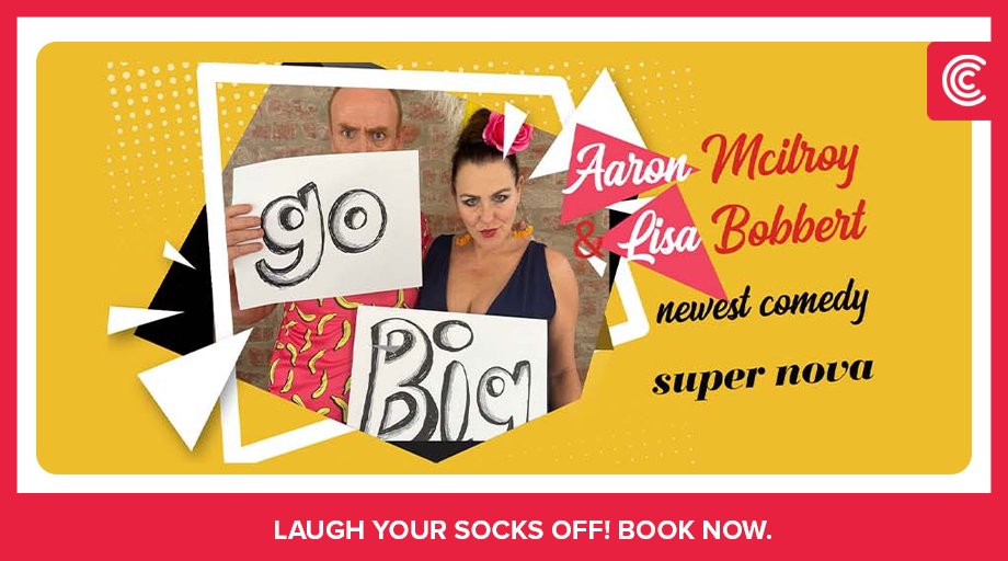 Computicket's tweet photo. Join Aaron Mcilroy and Lisa Bobbert in their newest comedy supernova, Go Big! for laughs so large they can only be captured by satellite image. Donβt miss out. #GetEntertained #GetOut #StaySafe
π https://t.co/jhBTeSUZG9
π Rhumbelow Theatre, KZN
π
28 - 31 Dec 2021 https://t.co/1l1iJo05im