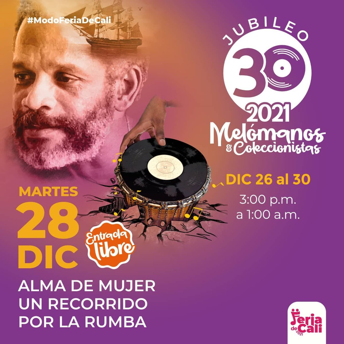 feriadecaliof's tweet photo. PROGRAMACIÓN MELÓMANOS DIC 28📀

Los esperamos para compartir el tercer día del Encuentro de #MelomanosyColeccionistas 

📍Estadio de Atletismo Pedro Grajales (U.D. Jaime Aparicio)
🕑 3 P.M.

Recuerda que es completamente GRATIS.
#FeriaDeCali2021 #ModoFeriaDeCali https://t.co/5JLKfI6kIP