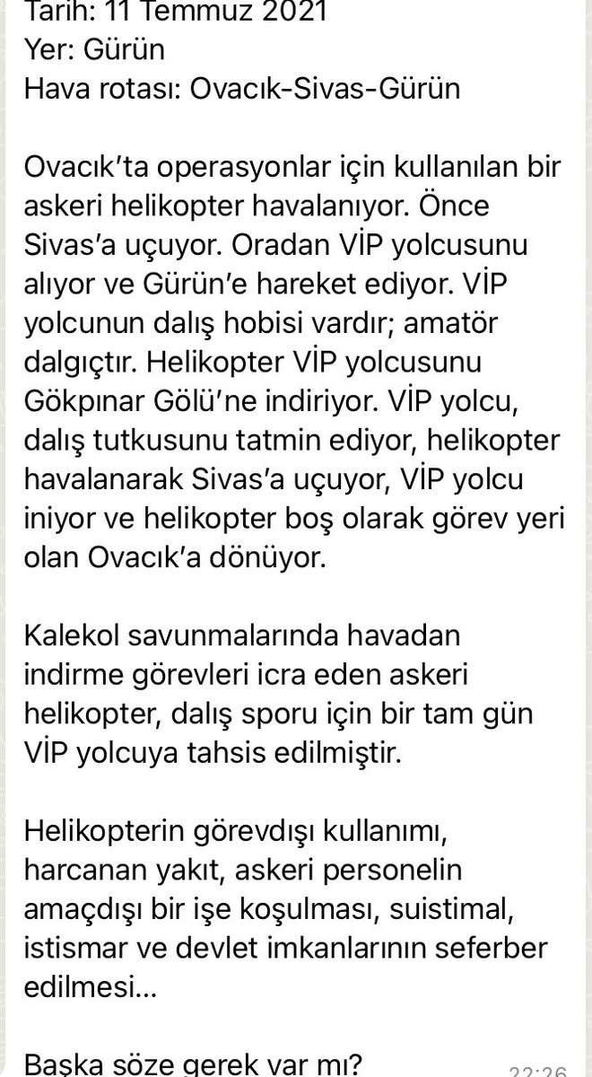 Aşağıdaki olay gerçektir. Tanıkları vardır. Yargıya intikal ederse kanıtlayabilirim. Olayın kahramanı da bir bakandır.

Okuyunuz, çok ibret verici.