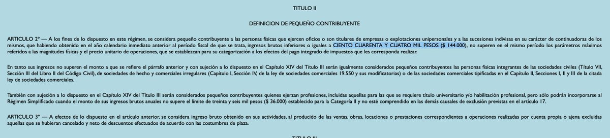 martintetaz's tweet photo. Cuando empezó el Monotributo en 1998 una micro pyme podía facturar 144.000 dolares anuales y un profesional 36.000. Por la inflación hoy el tope es de 23.000 dolares para micro pymes y 18.000 para profesionales. Voy a presentar un proyecto para actualizarlo a valores de 1998 https://t.co/ZfKAKiSbol