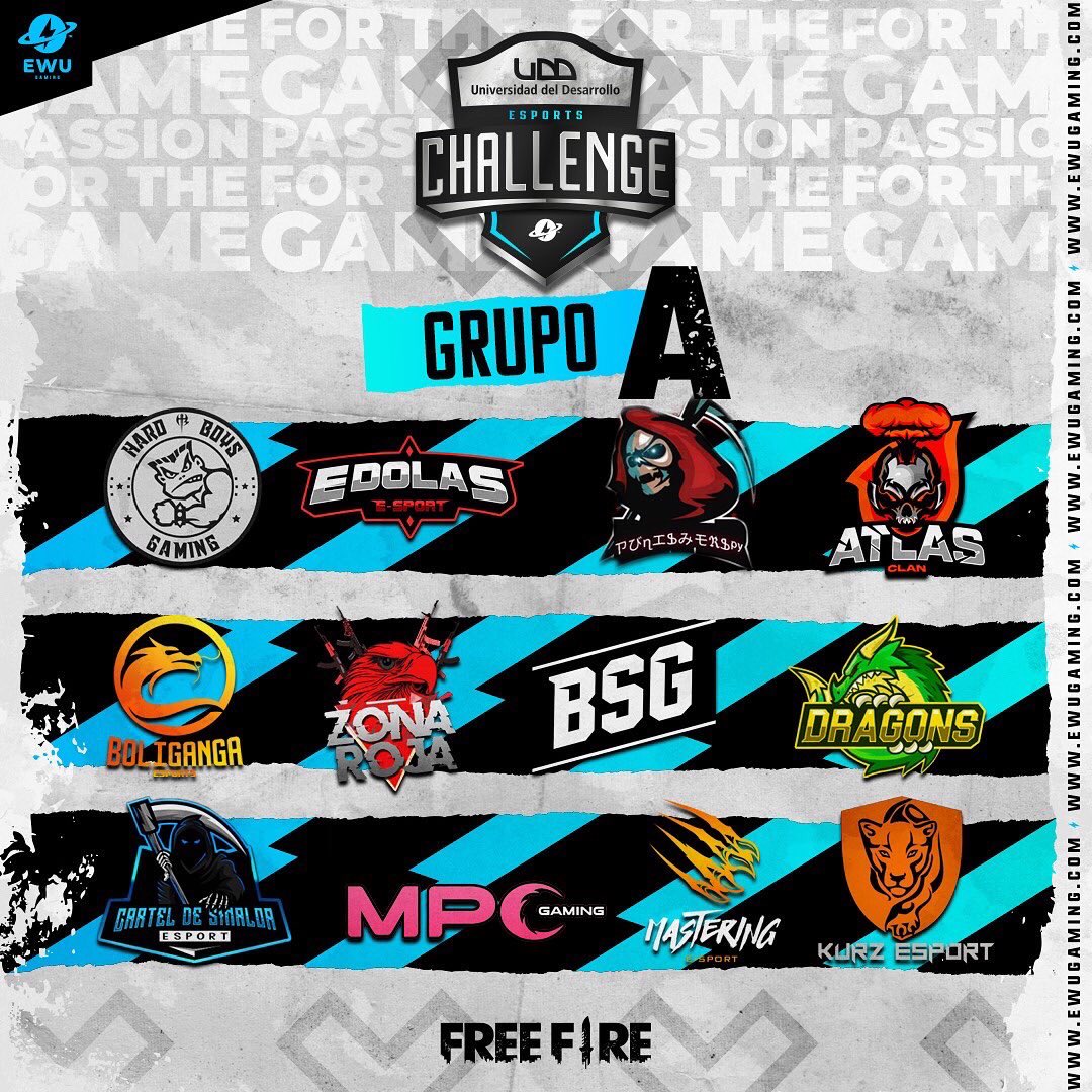 EWUGamingMobile's tweet photo. 🔊Estos son los 4 grupos que hoy desde las 21h animarán la batalla de #FreeFire en los 🔥@UDD_cl eSports Challenge🔥

📺 Sigue todo por nuestros canales de YouTube, Twitch y Facebook ⚡️EWU Gaming⚡️

#freefire #gaming #esports #udd #ewugaming https://t.co/1W2fipMGjy